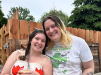 two women hanging out, photo taken by Frankie Boyko